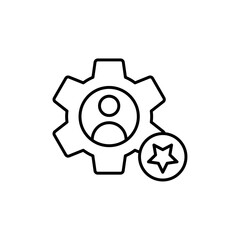 Skills icon Outline set in black and white color