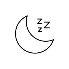Sleep icon Outline set in black and white color