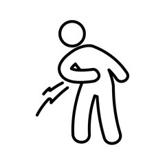 Stomachache icon Outline set in black and white color