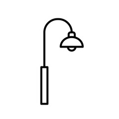 Street lamp icon Outline set in black and white color