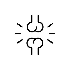 Strong healthy bones icon Outline set in black and white color