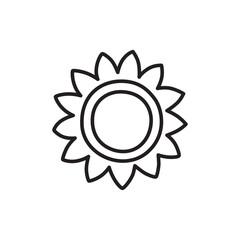Sunflower icon Outline set in black and white color