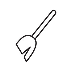 Sweeping icon Outline set in black and white color