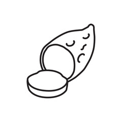 Sweet potato icon Outline set in black and white color