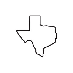 Texas icon Outline set in black and white color