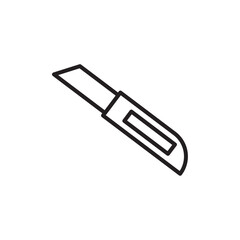 Utility knife icon Outline set in black and white color