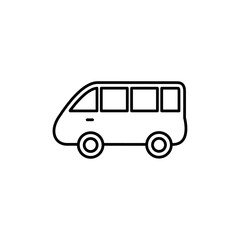Van icon Outline set in black and white color