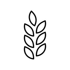Wheat grain icon Outline set in black and white color