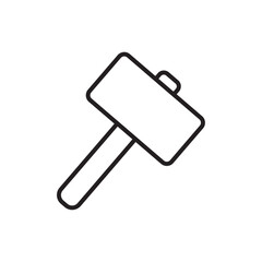 Wooden mallet icon Outline set in black and white color