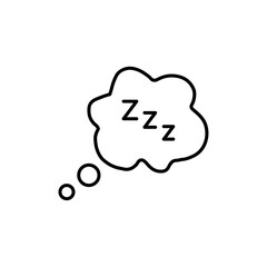 Zzz icon Outline set in black and white color