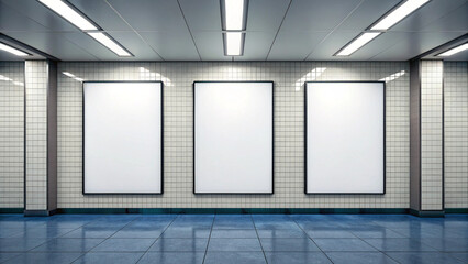 empty frames on wall , panel , ads