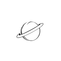 Cosmic Rings: A Minimalist Planet Illustration. Perfect for space-themed projects, astronomy designs, or science-related visuals. Simple, clean, and evocative of the vast universe.