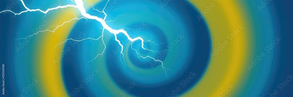 Aufkleber a stylized image of a lightning bolt forming a spiral pattern around a central axis with shades of b