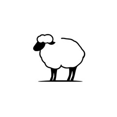 Simple Sheep Illustration: A Minimalist Vector Graphic of a Fluffy Sheep