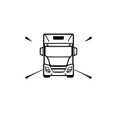 Front View of a Modern Truck: A Symbol of Transportation and Logistics