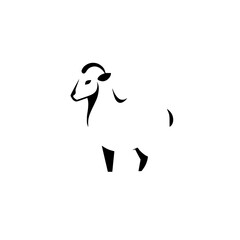 Elegant Sheep Silhouette: A Minimalist Animal Vector Graphic