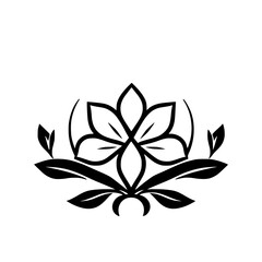 Elegant Black and White Floral Design: A Simple Botanical Illustration