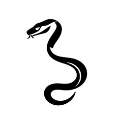 Serpentine Elegance: A Black and White Snake Illustration.  Perfect for nature lovers and design enthusiasts, this minimalist vector graphic is a symbol of power and grace.