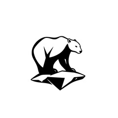 Polar Bear on Iceberg: Arctic Animal Wildlife Vector Graphic