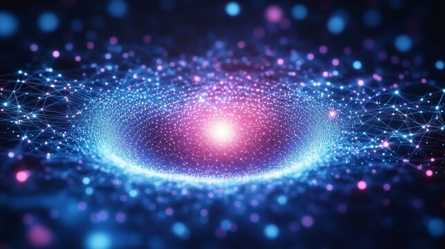 Abstract Energy Network with Glowing Particles in Dark Space