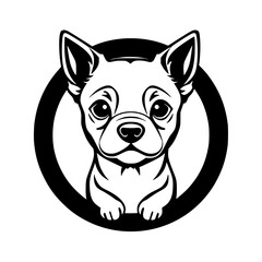 Adorable Chihuahua Puppy Portrait: Cute Dog Headshot, Pet Vector Graphic