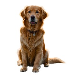 Obraz premium golden retriever puppy. Golden Retriever dog, full body, no shadows, maximum details, sharpness throughout the image, maximum resolution, lifelike on a white