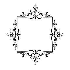 Elegant Floral Frame: Vintage Ornament Border Design. Perfect for invitations, cards, and more. Classic and decorative vector graphic resource.