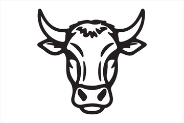 cow head vector on white background 