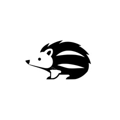 Adorable Hedgehog Silhouette: Nature Icon, Simple Vector Graphic