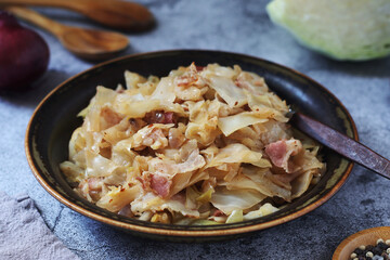 Southern Fried Cabbage, traditional dish in the South of the USA