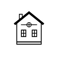 Simple House Line Art: Minimalist Home Design Vector Graphic. Perfect for real estate, architecture, and home design projects. Clean and modern illustration.