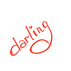 word darling with red letters