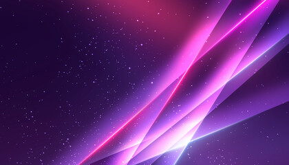 Abstract neon background with bright neon lines and rays, scene.