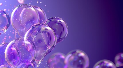 A vivid cluster of purple balloons with reflective shimmer and sparkles, creating a lively atmosphere perfect for celebrations and joyful gatherings with modern flair.