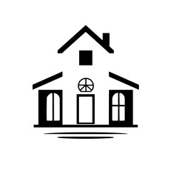 Modern House Icon: Simple, Minimalist Home Design Vector Illustration. Ideal for real estate, architecture, and home design projects.