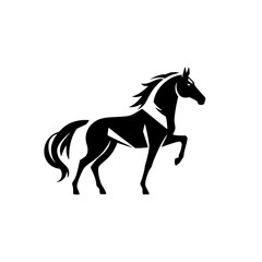 Majestic Black Horse Silhouette: Elegant Equine Art, Vector Graphic, and Logo Design