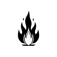 Fiery Abstract Flame Design: Black and White Vector Graphic