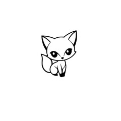 Obraz premium Adorable Cartoon Fox Illustration - Cute Animal Character Design