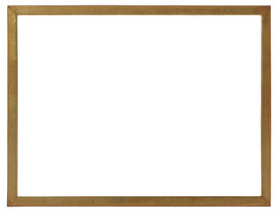 Narrow antique wooden picture frame on a transparent background, in PNG format.