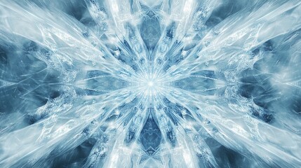 Futuristic Radial Fractal Background with Vibrant Blue and White Light Beams for Modern Tech Aesthetics