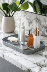 Beauty products on counter