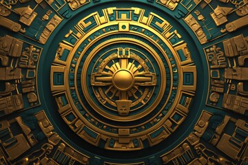 Stock image of a background with Mayan motifs and decorations.