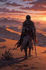sunset in the desert