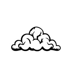 Cloud Vector Illustration: A Dramatic Black and White Sky Design