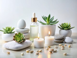 Serene White Background Stock Photos: Calming Minimalist Images for Wellness & Relaxation