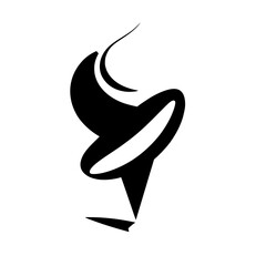 Obraz premium Abstract Spinning Top: Dynamic Black and White Vector Illustration