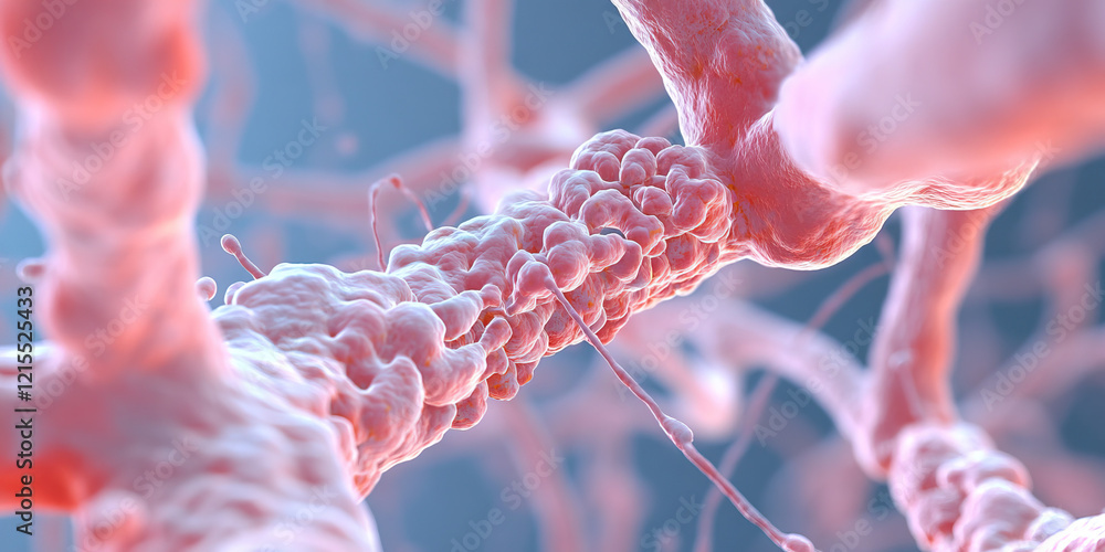 Poster microscopic image of a cellular structure