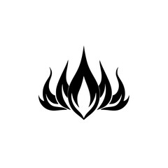 Abstract Black Flame Design: Minimalist Vector Graphic, Perfect for Logos, Branding, and Creative Projects