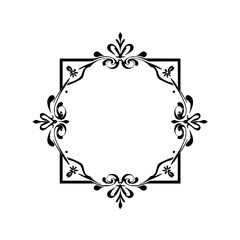 Elegant Floral Frame: Vintage Border Design. Perfect for invitations, cards, and more. Classic, decorative, and ornate vector illustration.