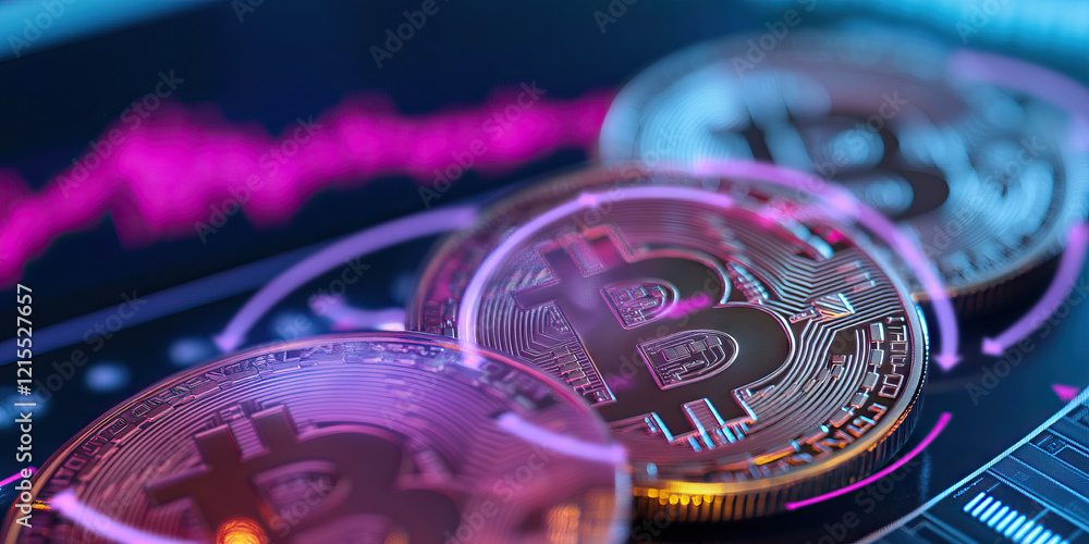 Poster bitcoin cryptocurrencies on price graph display